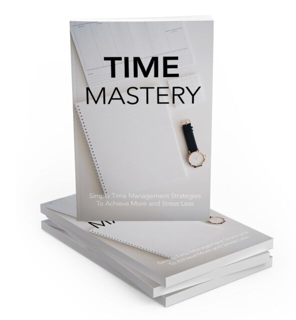 eCover representing Time Mastery eBooks & Reports with Master Resell Rights