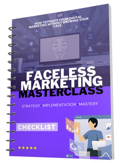 eCover representing Faceless Marketing Masterclass  with 