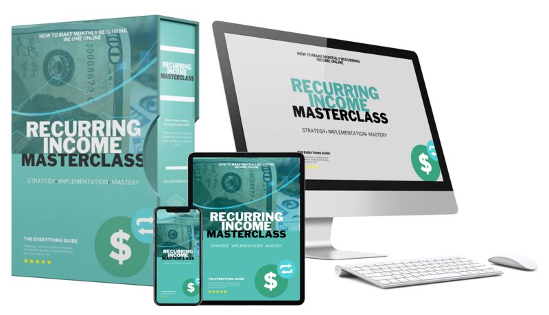 eCover representing Recurring Income Masterclass eBooks & Reports with Master Resell Rights